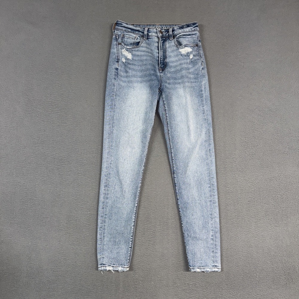 American Eagle Jeans Womens 00 Blue Mom Jean Stretch Distressed Denim Preppy